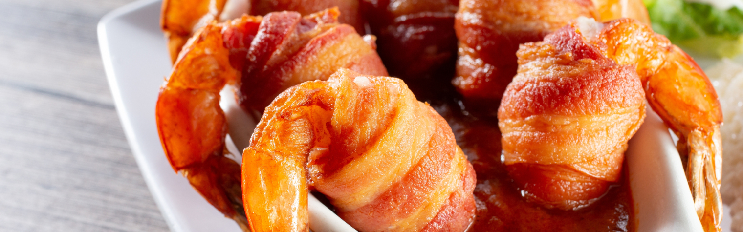 Креветки в беконе